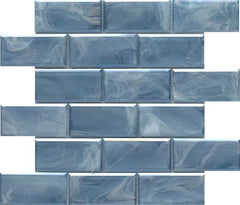 Emser Splash 12"x12" Beveled Mosaic 1.89"X3.85" Blue