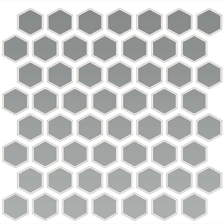 Daltile Color Wheel Mosaic 12" X 14" Hexagon Glossy Desert Gray