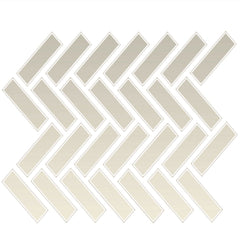 Daltile Color Wheel Mosaic 1" X 3" Herringbone Glossy Biscuit