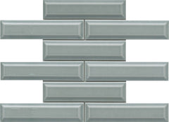 Emser Kinetic 11"x12" Beveled Mosaic 1.79"X7.68" Polished Gray